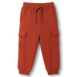 Babyhug Terry Knit Full Sleeves Cut & Sew T-Shirt & Lounge Pant Set with Patch Detailing - Multicolor