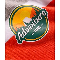 Babyhug Single Jersey Knit Full Sleeves Striped Polo T-Shirt & Lounge Pant Set With Adventure Time Print - Multicolor