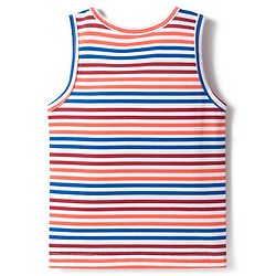 Babyhug 100% Cotton Knit Sleeveless Sando & Shorts Set with Stripes - Multicolor