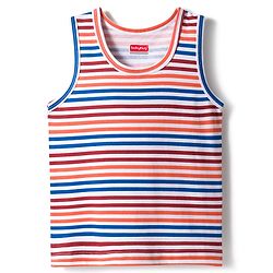Babyhug 100% Cotton Knit Sleeveless Sando & Shorts Set with Stripes - Multicolor