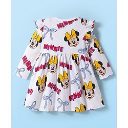 Babyhug Disney Single Jersey Knit Full Frill Sleeves Frock with Minnie Mouse Graphic Pack of 2 - Red & White