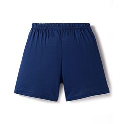 Babyhug 100% Cotton Knit Sleeveless Sando & Shorts Set with Bear Print - Red & Navy Blue