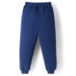 Babyhug Disney Single Jersey Knit Full Sleeves Cut & Sew Polo T-Shirt & Lounge Pant Set with Mickey & Friends Graphic - Blue