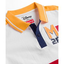Babyhug Disney Single Jersey Knit Full Sleeves Cut & Sew Polo T-Shirt & Lounge Pant Set with Mickey & Friends Graphic - Blue