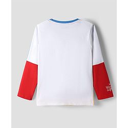 Babyhug Disney Terry Knit Full Sleeves Cut & Sew T-Shirt & Lounge Pant Set with Winnie Graphic & Pocket - Blue