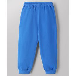Babyhug Disney Terry Knit Full Sleeves Cut & Sew T-Shirt & Lounge Pant Set with Winnie Graphic & Pocket - Blue