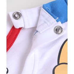 Babyhug Disney Terry Knit Full Sleeves Cut & Sew T-Shirt & Lounge Pant Set with Winnie Graphic & Pocket - Blue