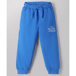 Babyhug Disney Terry Knit Full Sleeves Cut & Sew T-Shirt & Lounge Pant Set with Winnie Graphic & Pocket - Blue