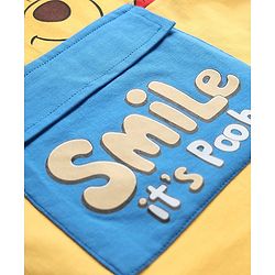 Babyhug Disney Terry Knit Full Sleeves Cut & Sew T-Shirt & Lounge Pant Set with Winnie Graphic & Pocket - Blue