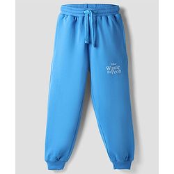 Babyhug Disney Terry Knit Full Sleeves Cut & Sew T-Shirt & Lounge Pant Set with Winnie Graphic & Pocket - Blue