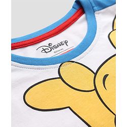 Babyhug Disney Terry Knit Full Sleeves Cut & Sew T-Shirt & Lounge Pant Set with Winnie Graphic & Pocket - Blue
