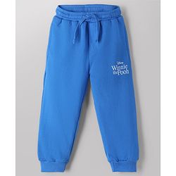 Babyhug Disney Terry Knit Full Sleeves Cut & Sew T-Shirt & Lounge Pant Set with Winnie Graphic & Pocket - Blue
