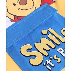 Babyhug Disney Terry Knit Full Sleeves Cut & Sew T-Shirt & Lounge Pant Set with Winnie Graphic & Pocket - Blue