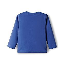 Babyhug Marvel Single Jersey Knit Full Sleeves Night Suit With Marvel Character Print - Navy Blue