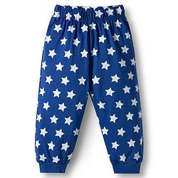 Babyhug Disney Single Jersey Knit Full Sleeves Night Suit With Mickey Mouse Print - Navy Blue