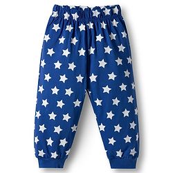 Babyhug Disney Single Jersey Knit Full Sleeves Night Suit With Mickey Mouse Print - Navy Blue