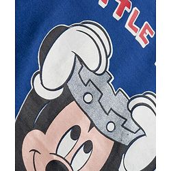 Babyhug Disney Single Jersey Knit Full Sleeves Night Suit With Mickey Mouse Print - Navy Blue