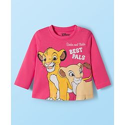 Babyhug Disney Single Jersey Knit Full Sleeves T-Shirts with Disney Character Graphic Pack of 5 - White Plum & Pink