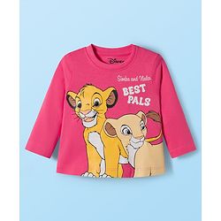 Babyhug Disney Single Jersey Knit Full Sleeves T-Shirts with Disney Character Graphic Pack of 5 - White Plum & Pink