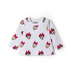 Babyhug Disney Single Jersey Knit Full Sleeves T-Shirt with Minnie & Friedns Graphic  Pack of  3 - Pink Red & White
