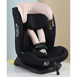 Babyhug Convertible Car Seat with ISOFIX & 360° Rotatable Seat - Black| R129 Certified| i-Size Compliant| Rear & Forward Facing| Newborn to 12 Years| Reclining Seat| Cushion Seat