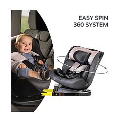 Babyhug Convertible Car Seat with ISOFIX & 360° Rotatable Seat - Black| R129 Certified| i-Size Compliant| Rear & Forward Facing| Newborn to 12 Years| Reclining Seat| Cushion Seat