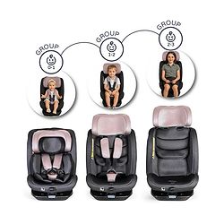 Babyhug Convertible Car Seat with ISOFIX & 360° Rotatable Seat - Black| R129 Certified| i-Size Compliant| Rear & Forward Facing| Newborn to 12 Years| Reclining Seat| Cushion Seat