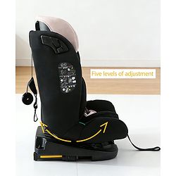 Babyhug Convertible Car Seat with ISOFIX & 360° Rotatable Seat - Black| R129 Certified| i-Size Compliant| Rear & Forward Facing| Newborn to 12 Years| Reclining Seat| Cushion Seat