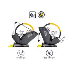 Babyhug Convertible Car Seat with ISOFIX & 360° Rotatable Seat - Black| R129 Certified| i-Size Compliant| Rear & Forward Facing| Newborn to 12 Years| Reclining Seat| Cushion Seat