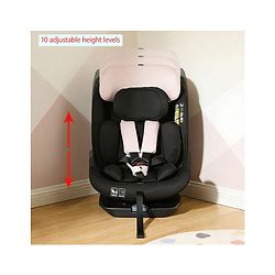 Babyhug Convertible Car Seat with ISOFIX & 360° Rotatable Seat - Black| R129 Certified| i-Size Compliant| Rear & Forward Facing| Newborn to 12 Years| Reclining Seat| Cushion Seat