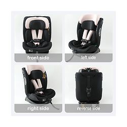 Babyhug Convertible Car Seat with ISOFIX & 360° Rotatable Seat - Black| R129 Certified| i-Size Compliant| Rear & Forward Facing| Newborn to 12 Years| Reclining Seat| Cushion Seat