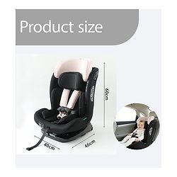 Babyhug Convertible Car Seat with ISOFIX & 360° Rotatable Seat - Black| R129 Certified| i-Size Compliant| Rear & Forward Facing| Newborn to 12 Years| Reclining Seat| Cushion Seat