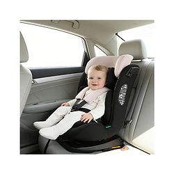 Babyhug Convertible Car Seat with ISOFIX & 360° Rotatable Seat - Black| R129 Certified| i-Size Compliant| Rear & Forward Facing| Newborn to 12 Years| Reclining Seat| Cushion Seat