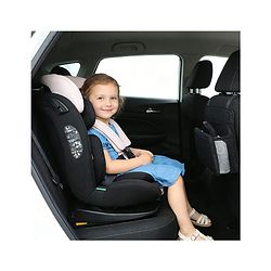 Babyhug Convertible Car Seat with ISOFIX & 360° Rotatable Seat - Black| R129 Certified| i-Size Compliant| Rear & Forward Facing| Newborn to 12 Years| Reclining Seat| Cushion Seat