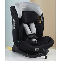 Babyhug Convertible Car Seat with ISOFIX & 360° Rotatable Seat - Black| R129 Certified| i-Size Compliant| Rear & Forward Facing| Newborn to 12 Years| Reclining Seat| Cushion Seat