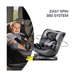 Babyhug Convertible Car Seat with ISOFIX & 360° Rotatable Seat - Black| R129 Certified| i-Size Compliant| Rear & Forward Facing| Newborn to 12 Years| Reclining Seat| Cushion Seat
