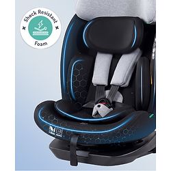 Babyhug Convertible 2 in 1 Car Seat with Isofix & Non Isofix, 360° Rotatable Seat - Grey| R129 Certified| i-Size Compliant| Rear & Forward Facing| Newborn to 12 Years| Reclining Seat| Cushion Seat