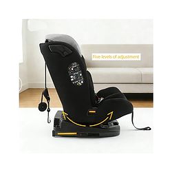 Babyhug Convertible Car Seat with ISOFIX & 360° Rotatable Seat - Black| R129 Certified| i-Size Compliant| Rear & Forward Facing| Newborn to 12 Years| Reclining Seat| Cushion Seat