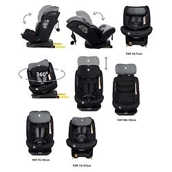 Babyhug Convertible Car Seat with ISOFIX & 360° Rotatable Seat - Black| R129 Certified| i-Size Compliant| Rear & Forward Facing| Newborn to 12 Years| Reclining Seat| Cushion Seat