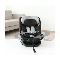 Babyhug Convertible Car Seat with ISOFIX & 360° Rotatable Seat - Black| R129 Certified| i-Size Compliant| Rear & Forward Facing| Newborn to 12 Years| Reclining Seat| Cushion Seat
