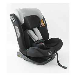 Babyhug Convertible 2 in 1 Car Seat with Isofix & Non Isofix, 360° Rotatable Seat - Grey| R129 Certified| i-Size Compliant| Rear & Forward Facing| Newborn to 12 Years| Reclining Seat| Cushion Seat