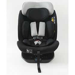 Babyhug Convertible 2 in 1 Car Seat with Isofix & Non Isofix, 360° Rotatable Seat - Grey| R129 Certified| i-Size Compliant| Rear & Forward Facing| Newborn to 12 Years| Reclining Seat| Cushion Seat