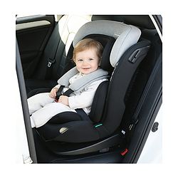 Babyhug Convertible 2 in 1 Car Seat with Isofix & Non Isofix, 360° Rotatable Seat - Grey| R129 Certified| i-Size Compliant| Rear & Forward Facing| Newborn to 12 Years| Reclining Seat| Cushion Seat
