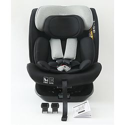 Babyhug Convertible 2 in 1 Car Seat with Isofix & Non Isofix, 360° Rotatable Seat - Grey| R129 Certified| i-Size Compliant| Rear & Forward Facing| Newborn to 12 Years| Reclining Seat| Cushion Seat