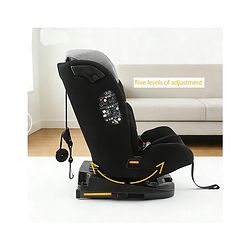 Babyhug Convertible 2 in 1 Car Seat with Isofix & Non Isofix, 360° Rotatable Seat - Grey| R129 Certified| i-Size Compliant| Rear & Forward Facing| Newborn to 12 Years| Reclining Seat| Cushion Seat