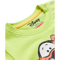 Babyhug Disney Single Jersey Knit Full Sleeves T-Shirt with Winnie & Friends Graphic - Limegreen