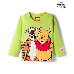 Babyhug Disney Single Jersey Knit Full Sleeves T-Shirt with Winnie & Friends Graphic - Limegreen