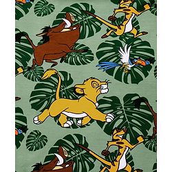 Babyhug Disney Interlock Knit Towel with Lion King Print L 76.2 x B 101.6 cm - Green