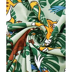 Babyhug Disney Interlock Knit Towel with Lion King Print L 76.2 x B 101.6 cm - Green