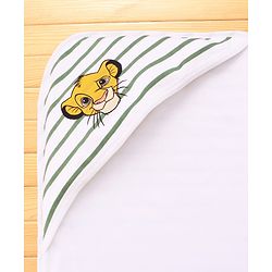 Babyhug Disney Interlock Knit Hooded Wrapper With Tiger Print L 76.2 X B 101.6 cm - White
